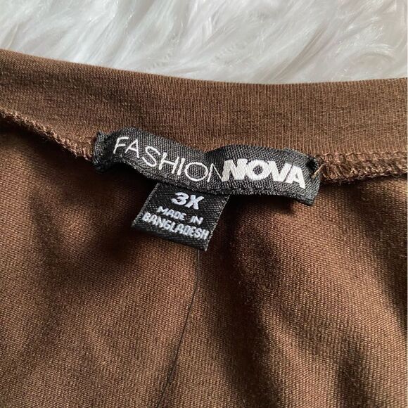 Fashion Nova Bodysuit Brown New One Piece Womens Size 3X - Picture 7 of 8